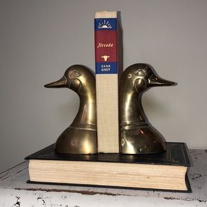 MCM brass duck bookends